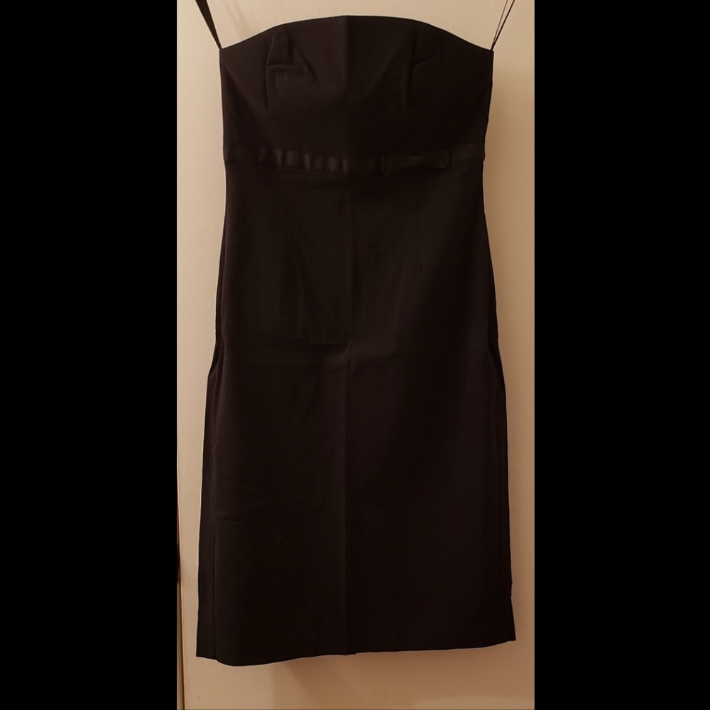 Strapless black dress